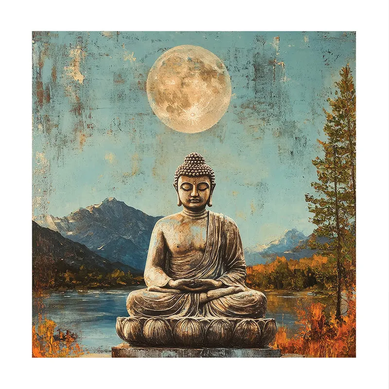 Gautama Under Moon Canvas Wall Art media 3