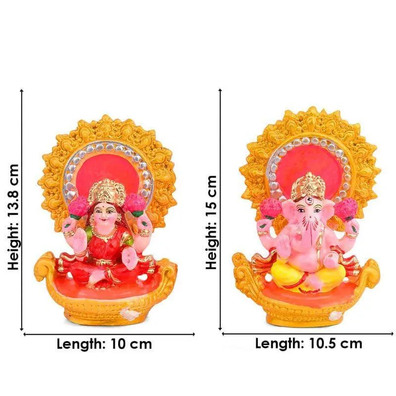 Sacred Lakshmi Ganesha Idol Set media 4