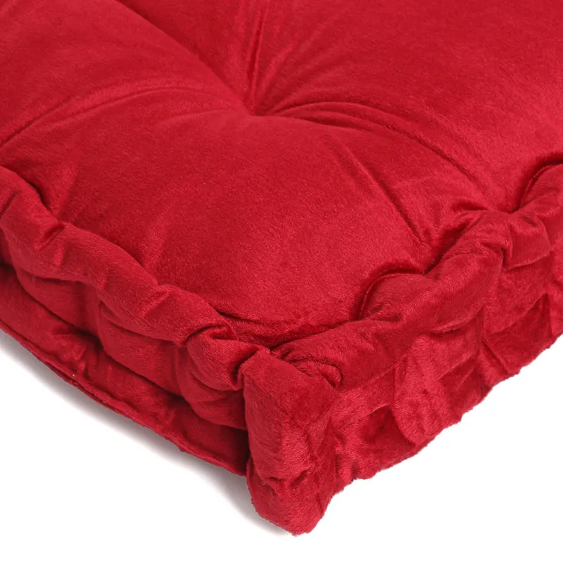 Thera Velvet Floor Cushion (Maroon) - Set Of Two media 3