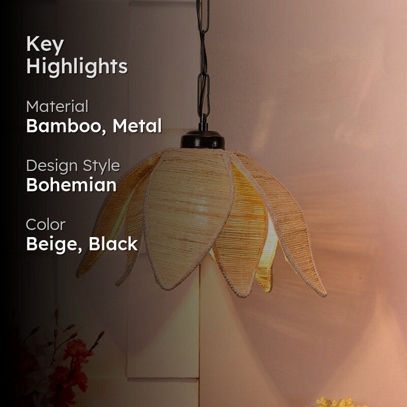 Bloomella Bamboo Petal Ceiling Lamp media 2