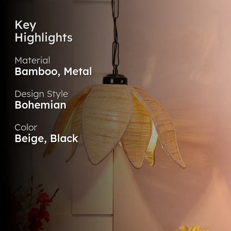 Bloomella Bamboo Petal Ceiling Lamp media 2