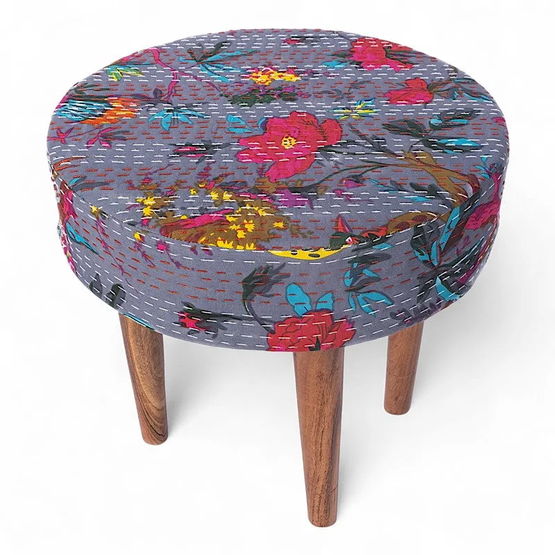 Navro Sheesham Wooden Stools (Grey) - Set Of Two media 3