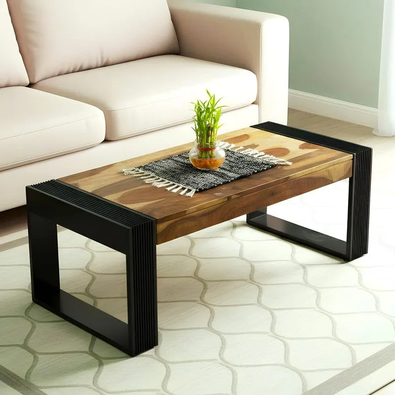 Zirox Sheesham Wooden Center Table - Brown media 3