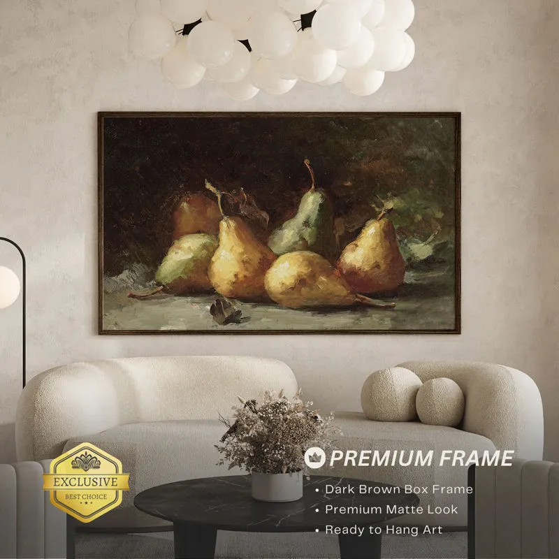 Pear Glow Wood Wall Art With Frame - Black media 3