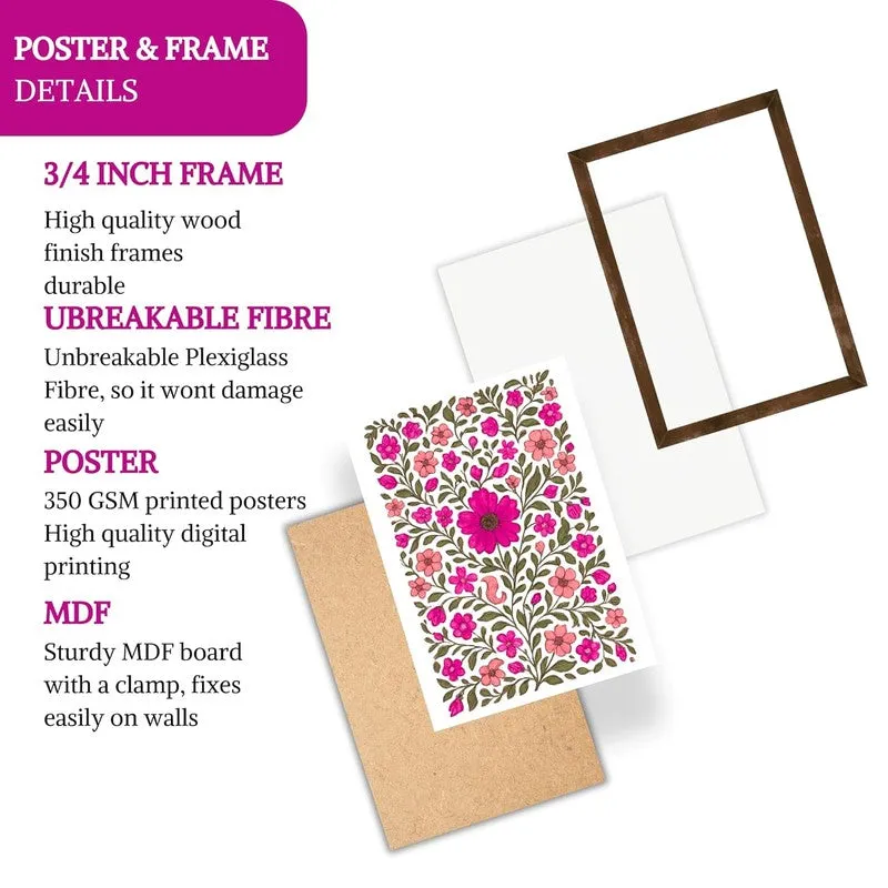 Indigo Petalcraft Paper Wall Painting With Frame - Brown media 6