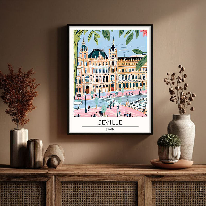 Vintage Seville Framed Canvas Wall Painting media 3