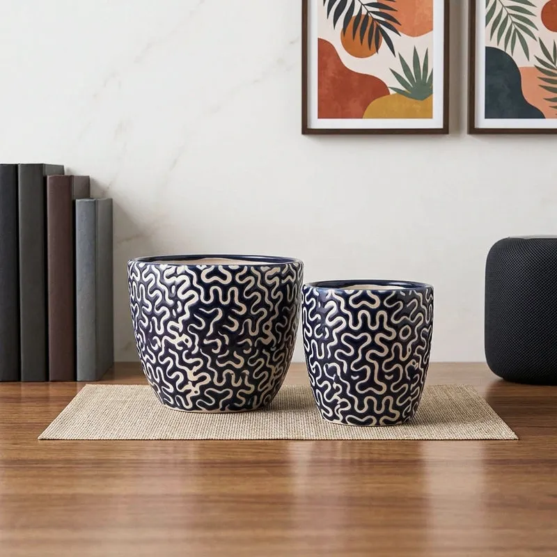 Magic Maze Planter (Blue) - Set Of Two media 1