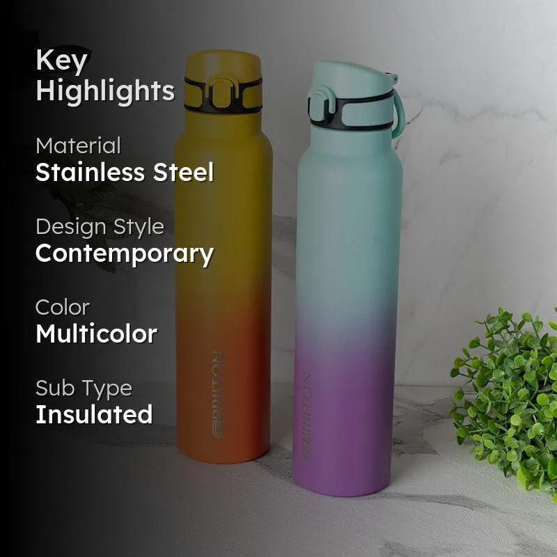Magi Muse Hot & Cold Thermos Water Bottle (Purple & Yellow, 1000 mL Each) - Set Of Two media 2