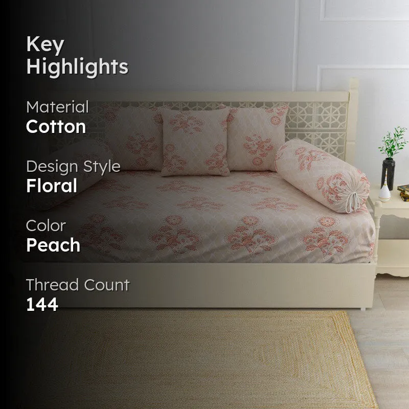 Corvina Floral Cotton Diwan Set - Six Piece Set media 2