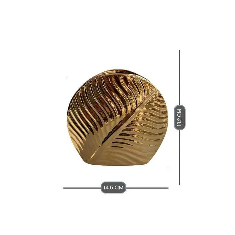 Golden Ceramic Petal Vase media 5