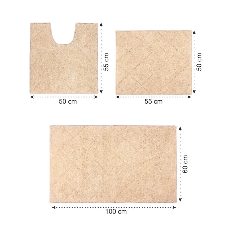 Saral Home Affaire Anti-Skid Bathmat (Beige) - Set Of Three media 7