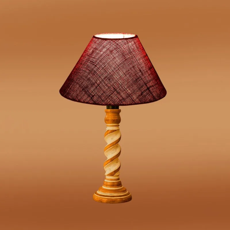 Modera Aven Wooden Table Lamp - Maroon media 6