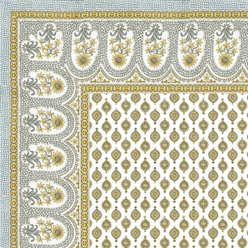 OvoFloro Handblock Printed Cotton Bedsheet (Green) - 400 TC media 6