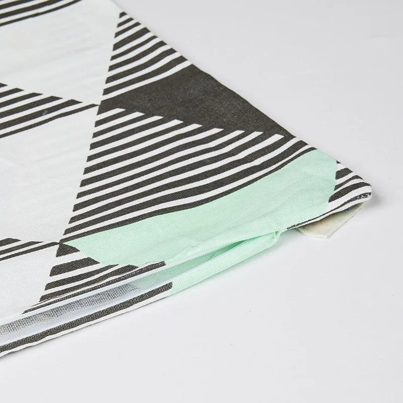 Euclidean Elite Geometric Cotton Diwan Set - Grey & Green media 5