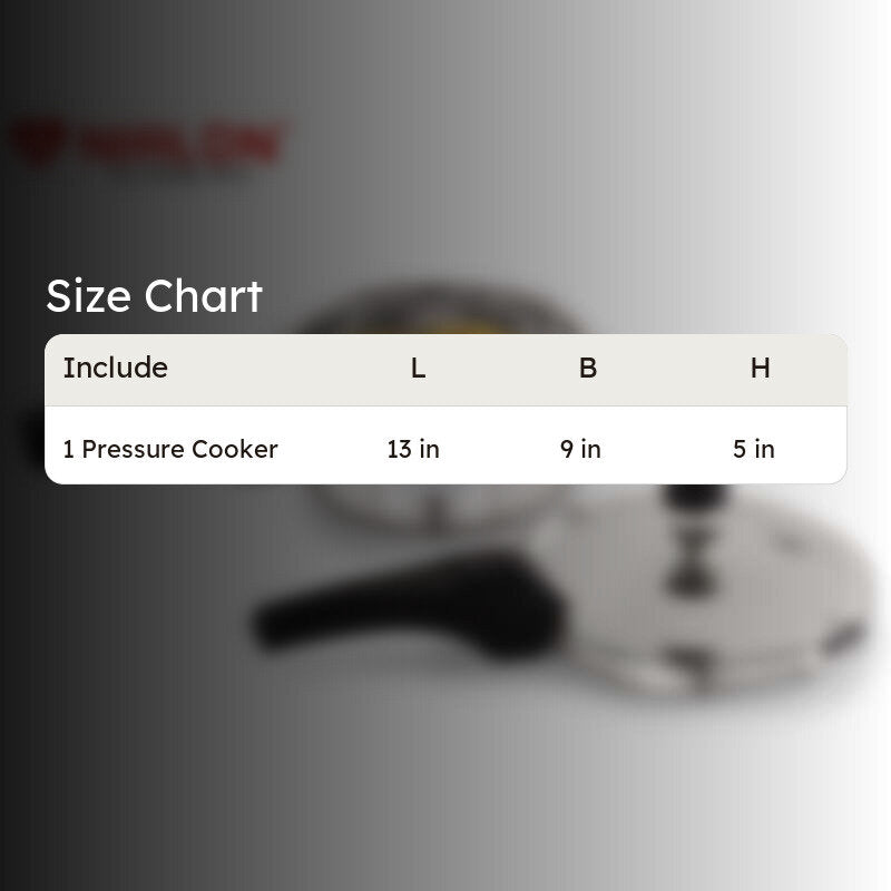 Nirlon Steel Pressure Cooker - 1000 mL/ 9 Inches media 6