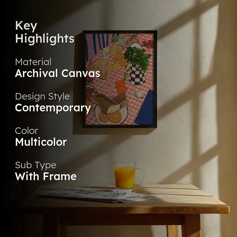 Dining Jewel Archival Canvas Wall Art - Black media 2