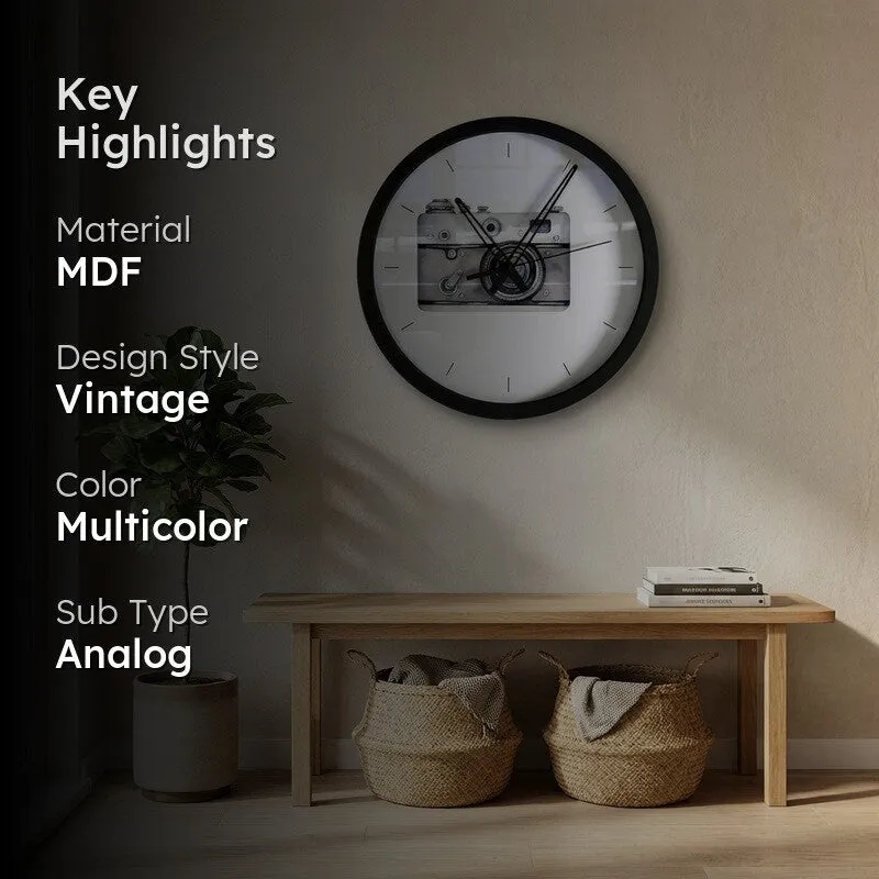 Retrocam MDF Wall Clock media 2