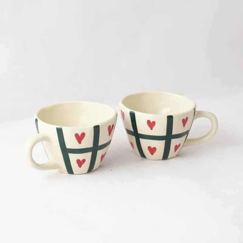 Heart Ceramic Coffee Mug (300 mL) - Two Piece Set media 4
