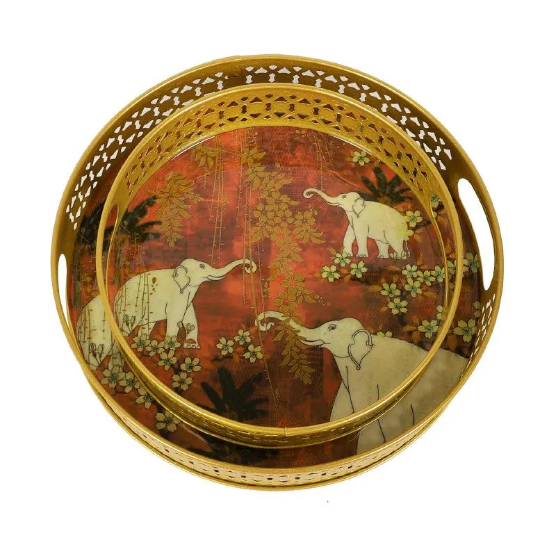 Red Jungle Serving Tray - Set Of Two media 3