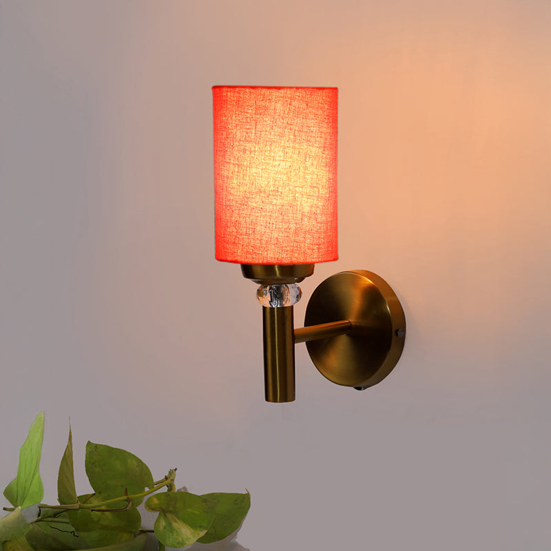 Sienna Steel & Cotton Wall Lamp - Orange
