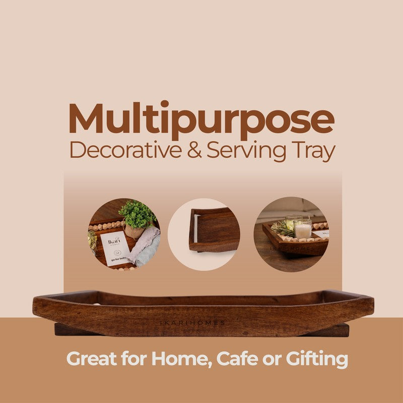 Elegant Wooden Serving Tray media 6