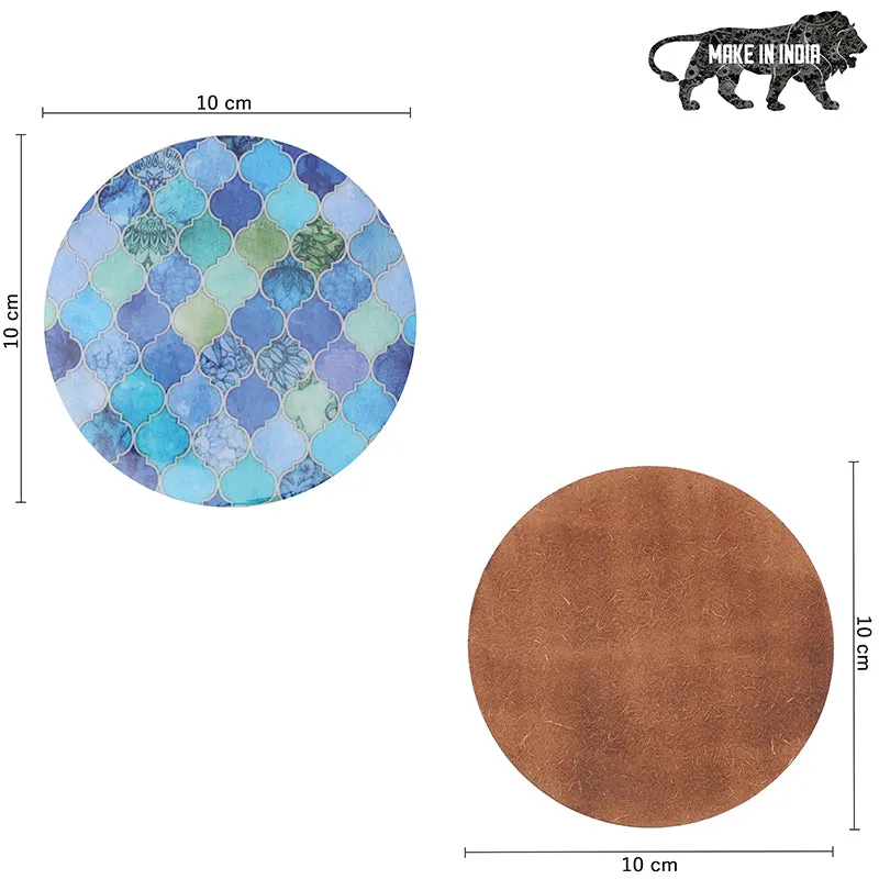 Shimmering Blue Coaster - Seven Piece Set media 7