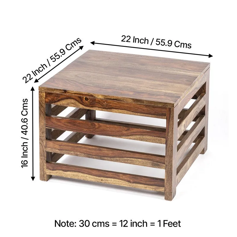 Pervon Sheesham Wooden Center Table - Dark Brown media 10