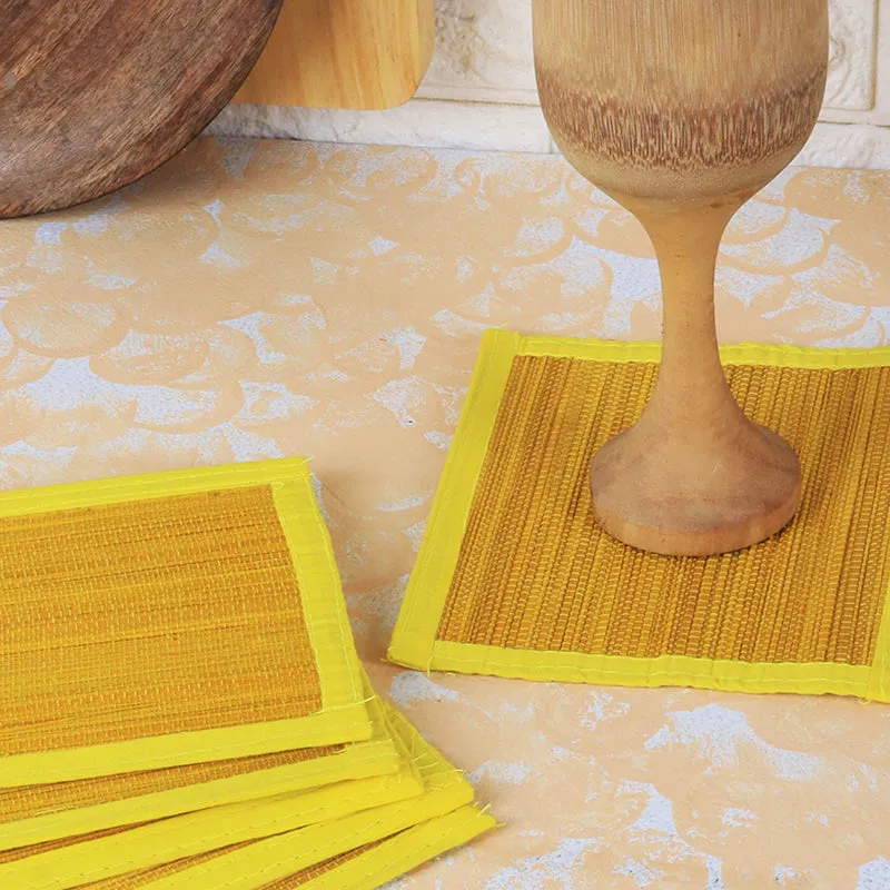 Woodland Nest Bamboo Coaster (Yellow) - Set Of Six media 4
