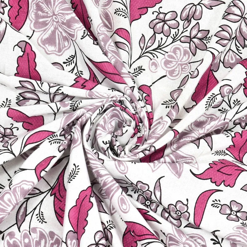 Designa Cotton Bedsheet (Pink,White) - 240 TC media 5