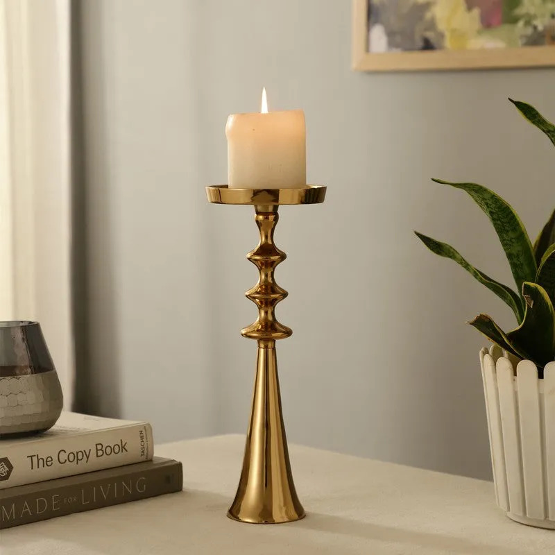 Aureline Classic Pedestal Candle Holder - Gold media 1