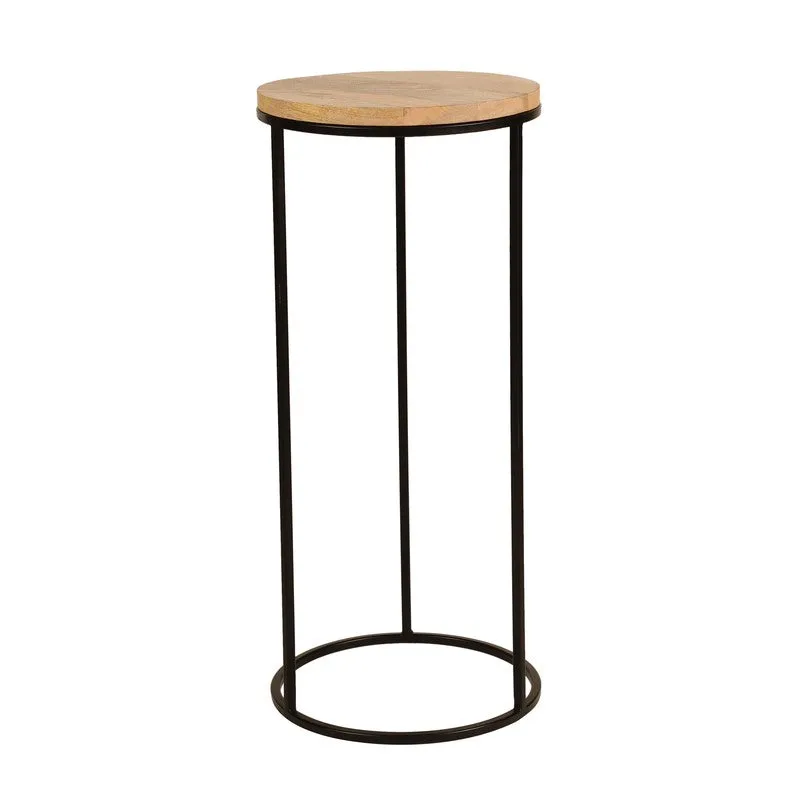 Wooden Top Base Aluminum Side Table - Small media 4