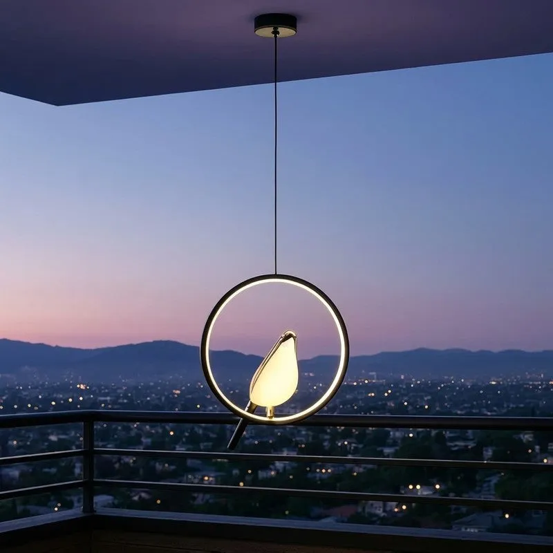 Halo Bird Metal Ceiling Lamp media 4