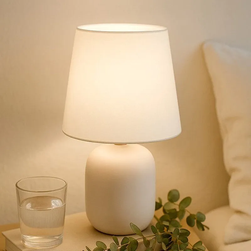 Ibex Ceramic & Fabric Table Lamp - White media 1