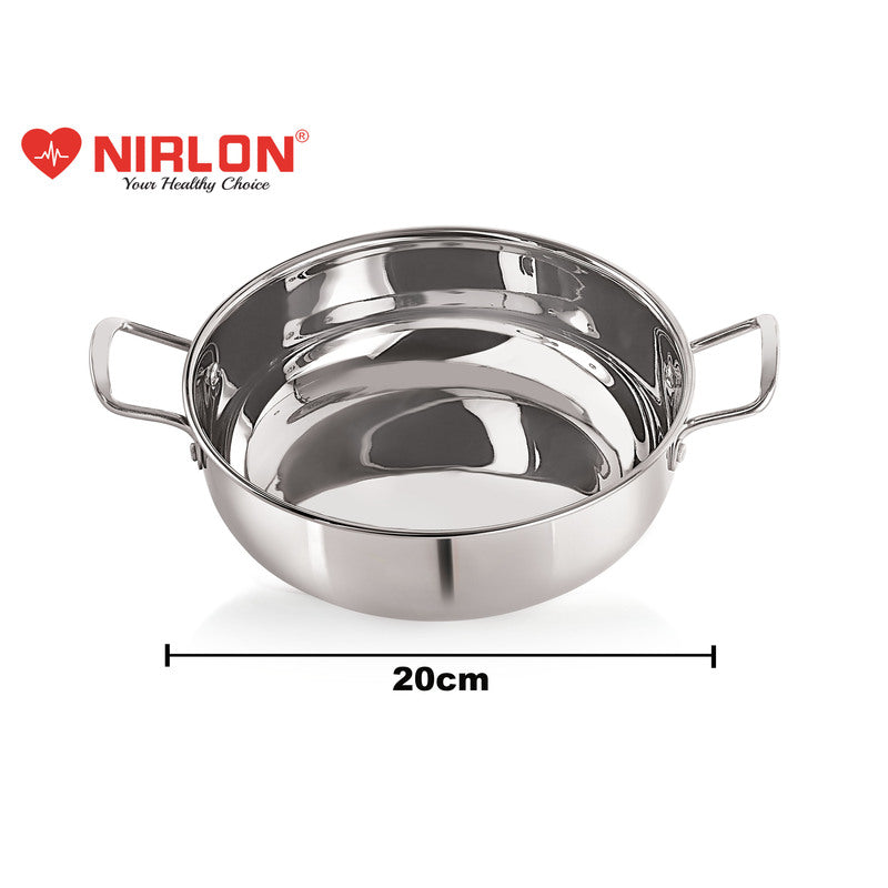 Nirlon Steel Kadhai - 1500 mL/8 Inches media 7