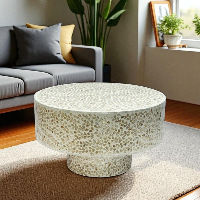 Noblex Bone Inlay Center Table - Off White