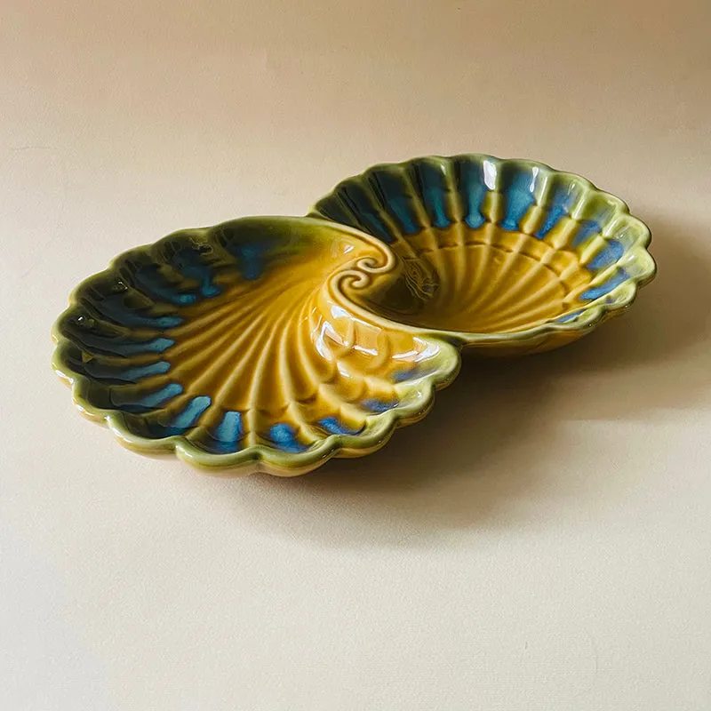 Ceil Ceramic Platter - Blue,Yellow media 8