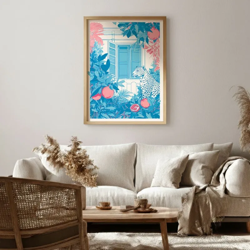 Safari Mood Canvas Wall Painting - Brown Frame media 1