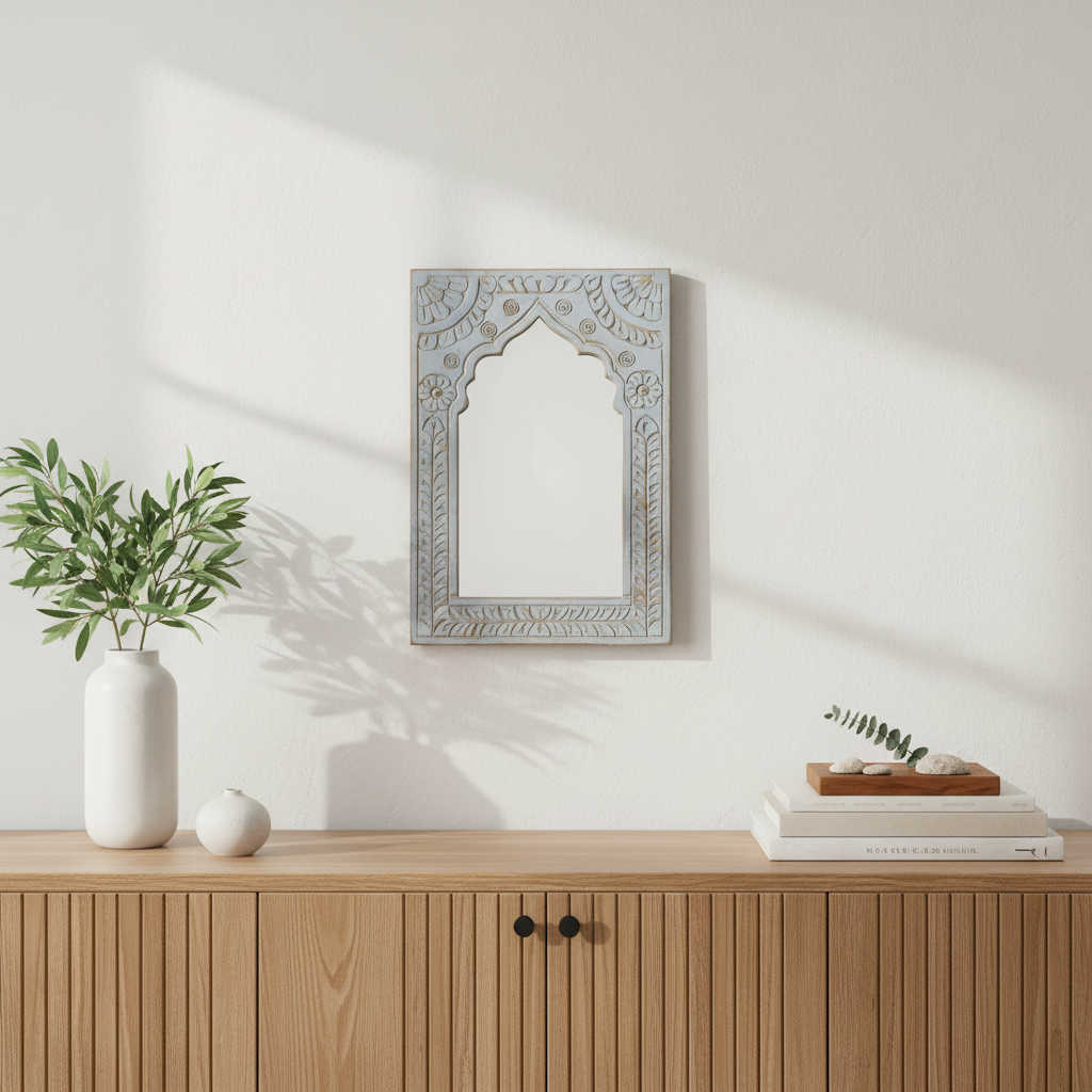 Tazva Decorative Mango Wood Wall Mirror