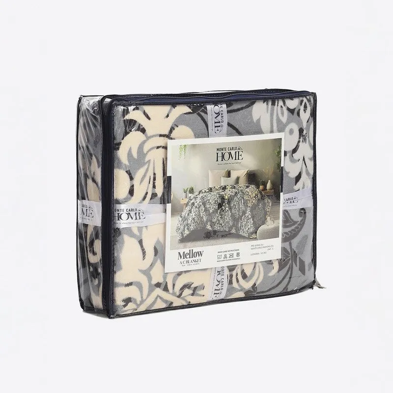 Monte Carlo Symmetry Indian Motif Print Polyester Blanket (Grey) - 210 GSM media 7