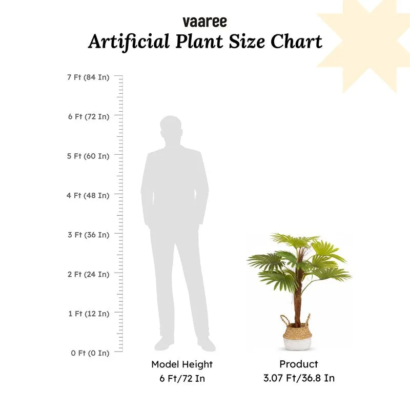 Artificial Raffix Palm Plant Without Pot - 3 Feet media 7