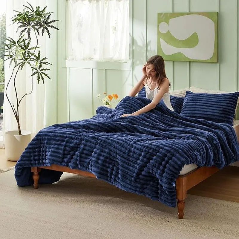 SleepScape Faux Fabric Blanket (Blue)- 300 GSM media 6