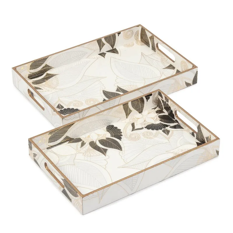 Decorative Rectangle Wood Serving Tray - Set Of Two media 6
