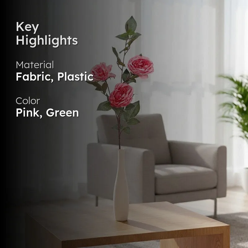 Open Peony Artificial Flower - Pink media 2