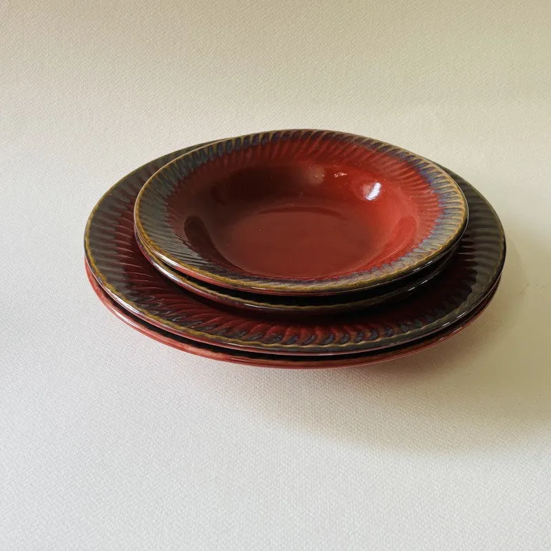 Ceramic Pasta Plate (Red) - Four Piece Set media 5