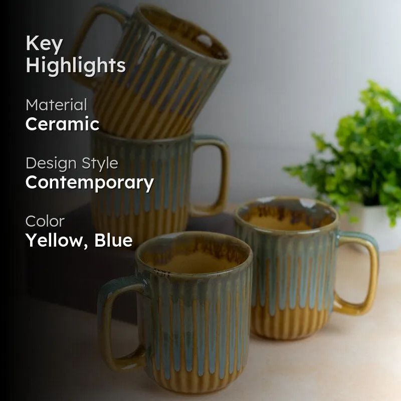 Cerava Ceramic Coffee Mug (300 mL Each) - Set of Four media 2