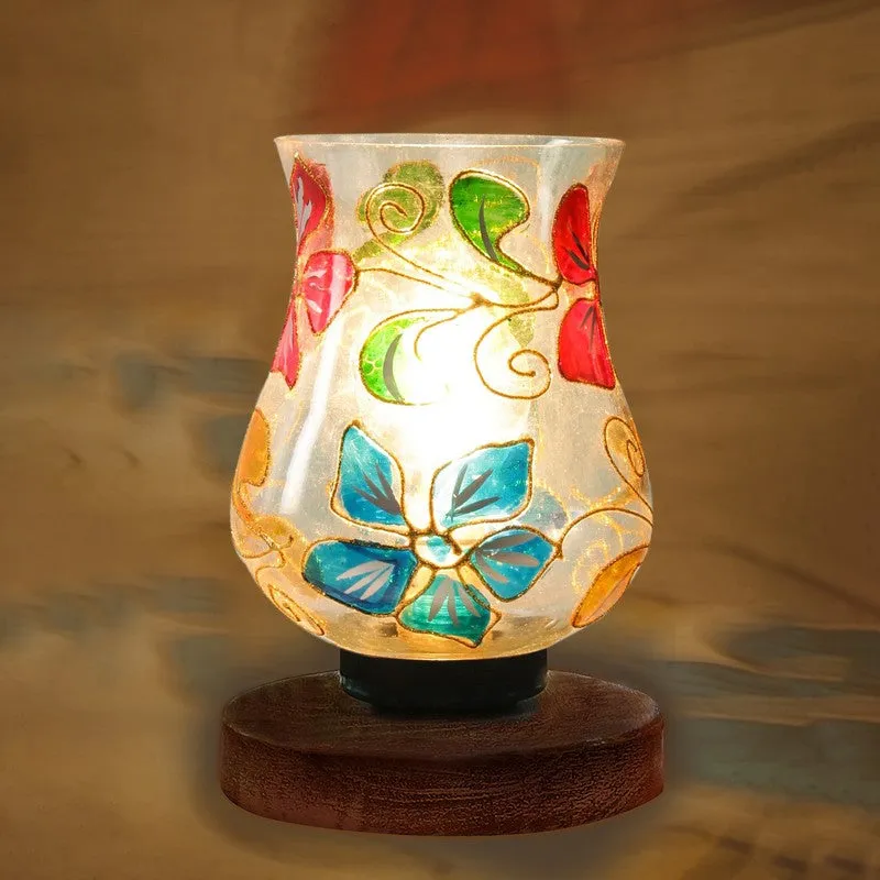 Glimora Mosaic Glass Table Lamp With Wooden Base - Multicolor media 6
