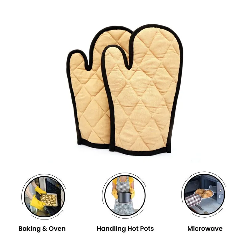 Swayam Teplo Kitchen Gloves (Beige & Black) - Set Of Two media 3
