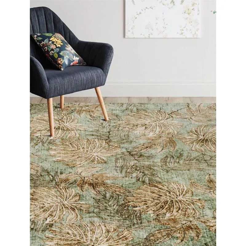 Fariyah Floral Polyester Carpet - Light Green media 3