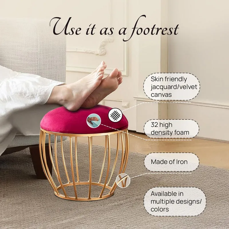 Candace Velvet Stool (Red) - Set Of Two media 4