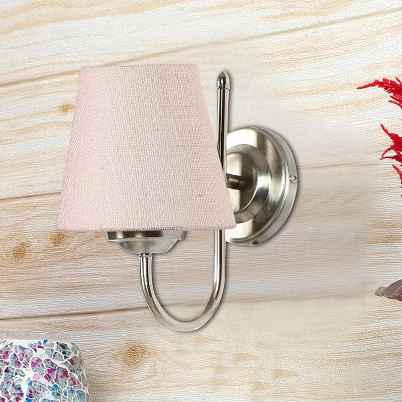 Altura Conical Fabric & Metal Wall Lamp - Beige & Gold media 3